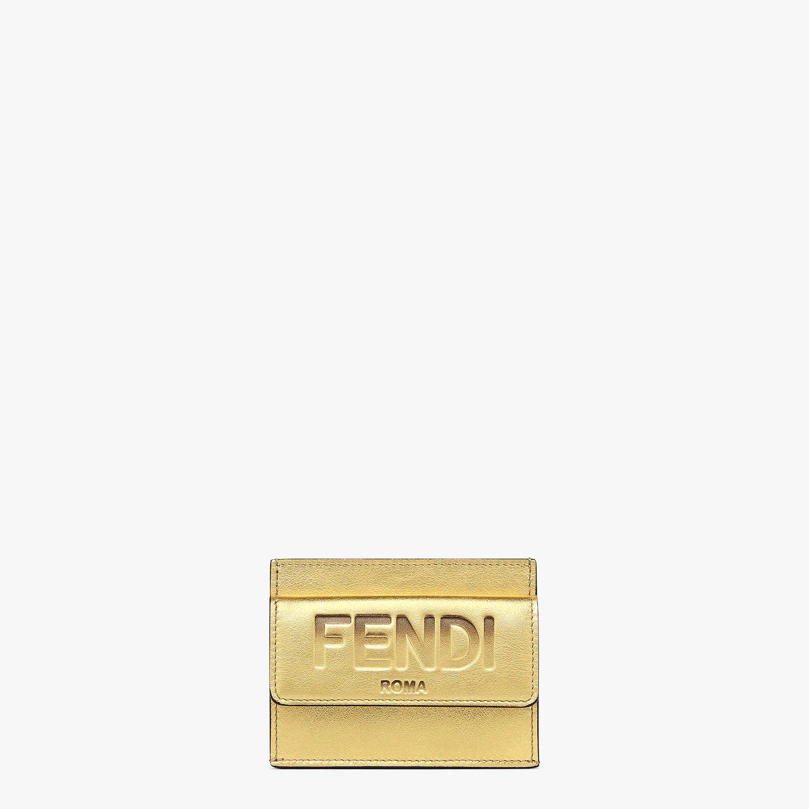 Gold leather card holder 1