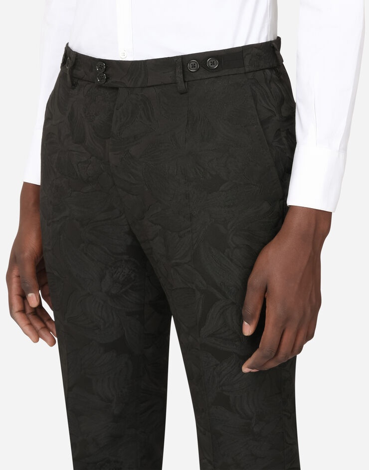 Floral jacquard pants - 4