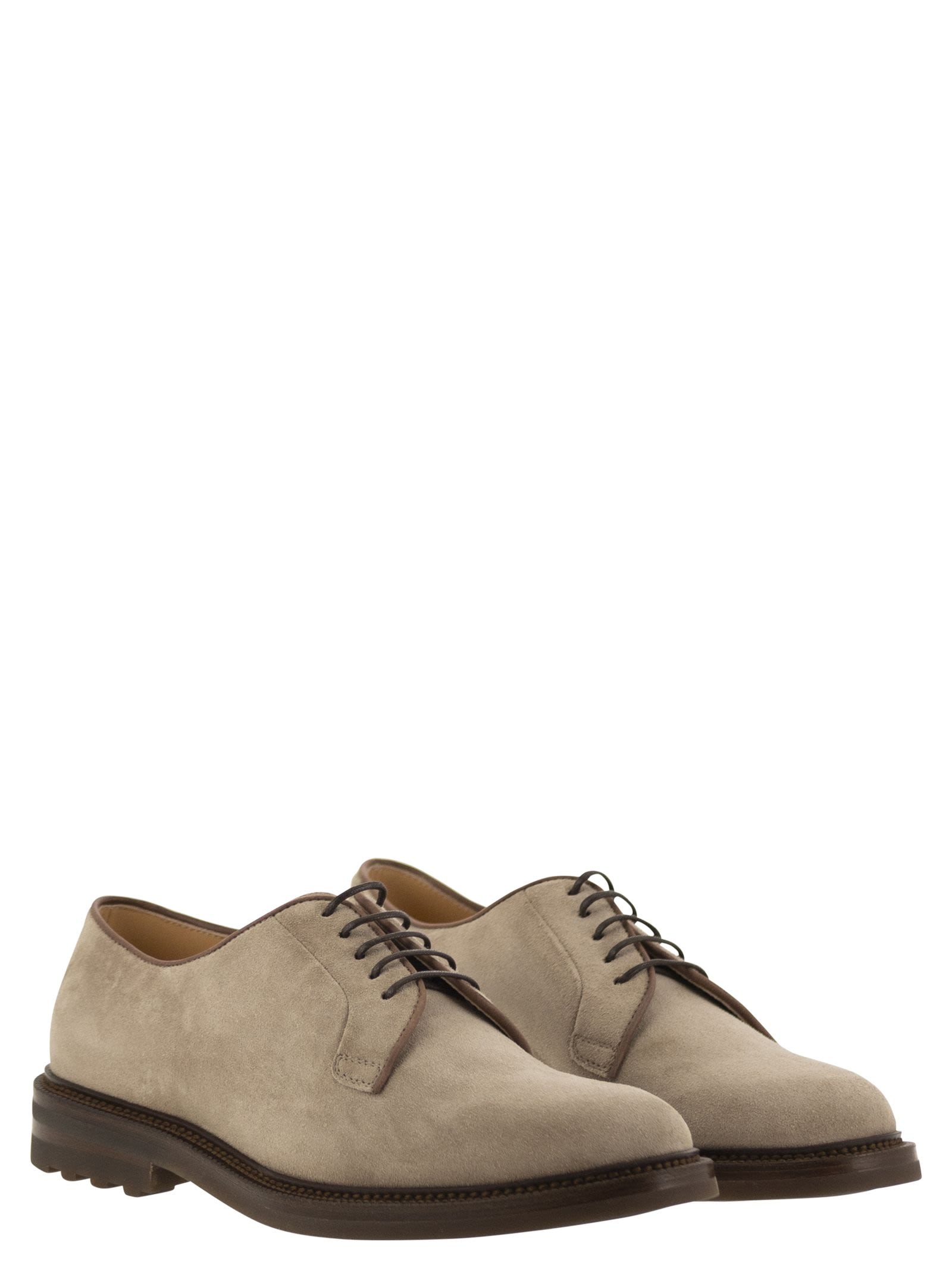 Brunello Cucinelli Men Suede Derby - 4