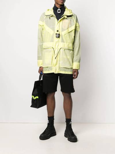 Stone Island reflective grid parka coat outlook