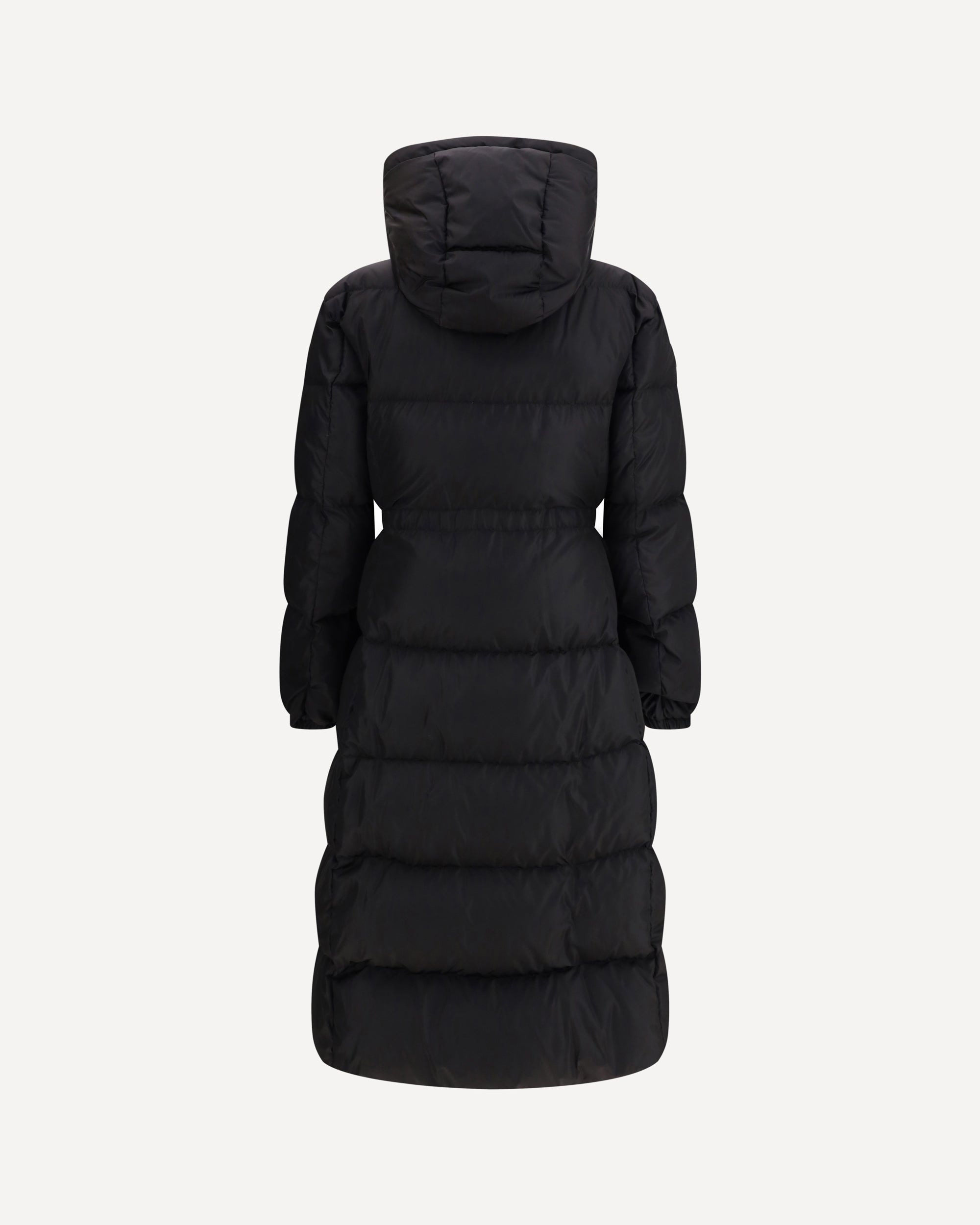 The long Down Jacket with hood and wool trims - 2