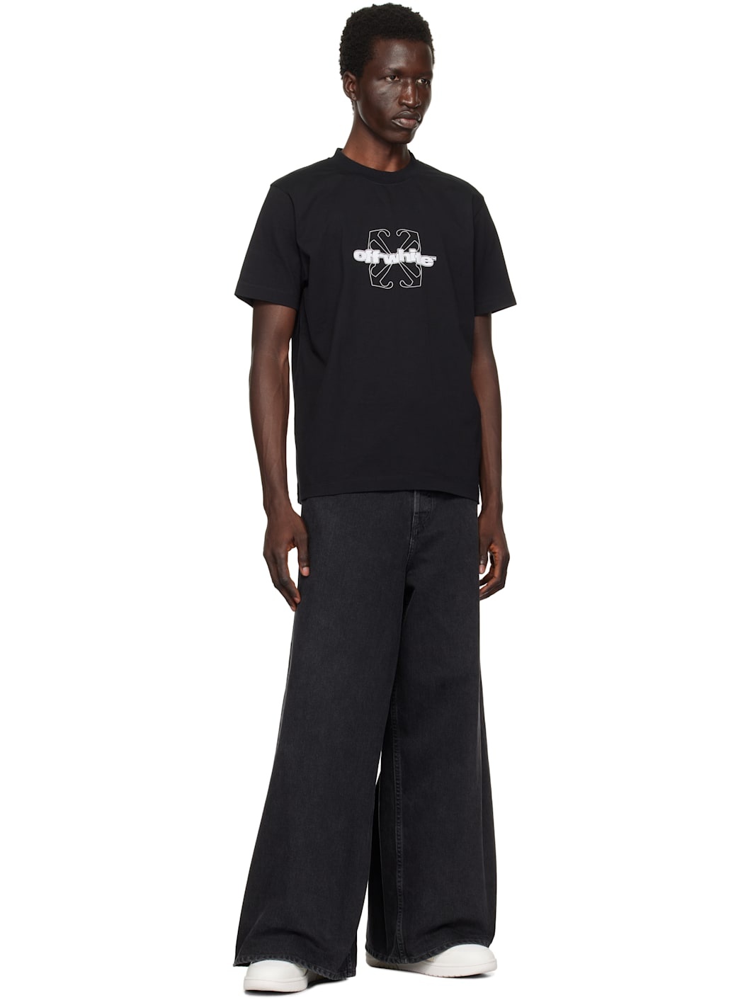 Black Flock Arrow Slim T-shirt - 4