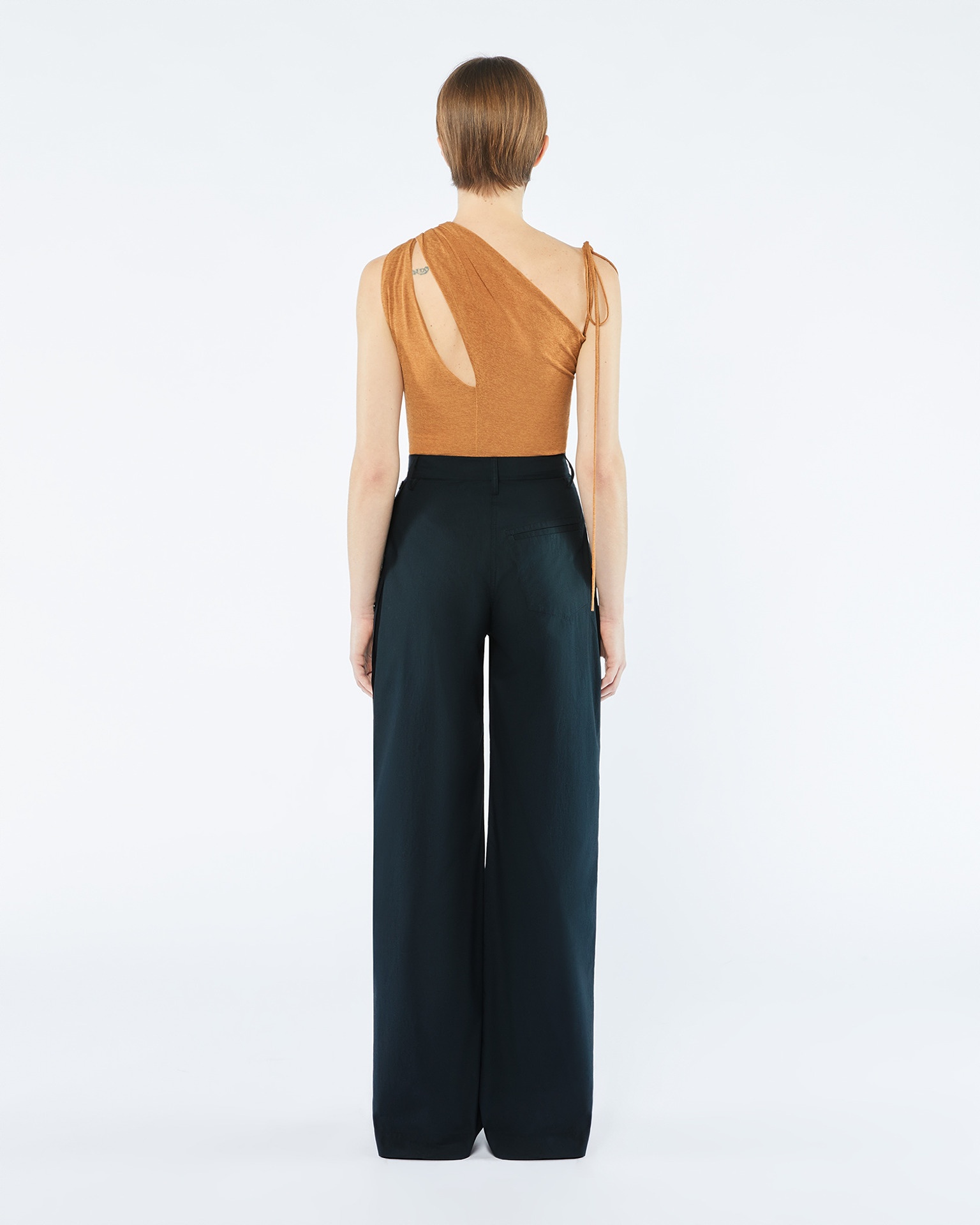 NESSA - Cotton straight-leg pants - Creme - 5
