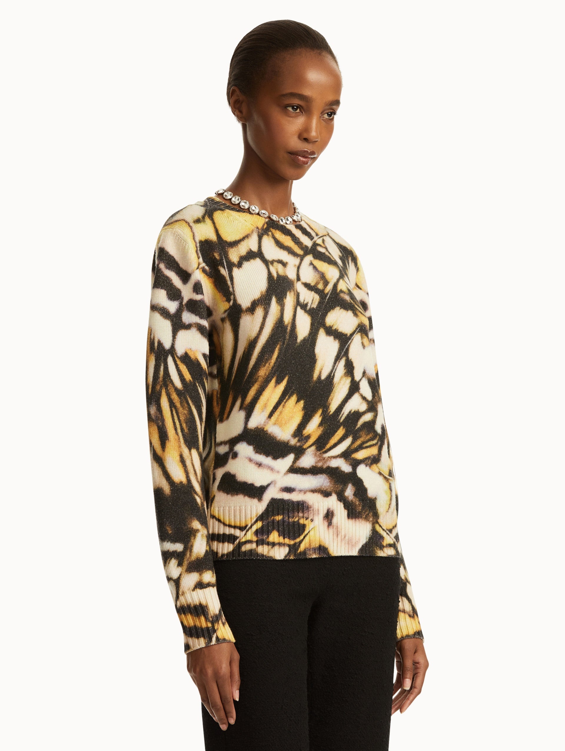 ABSTRACT BUTTERFLY PRINTED PULLOVER - 5