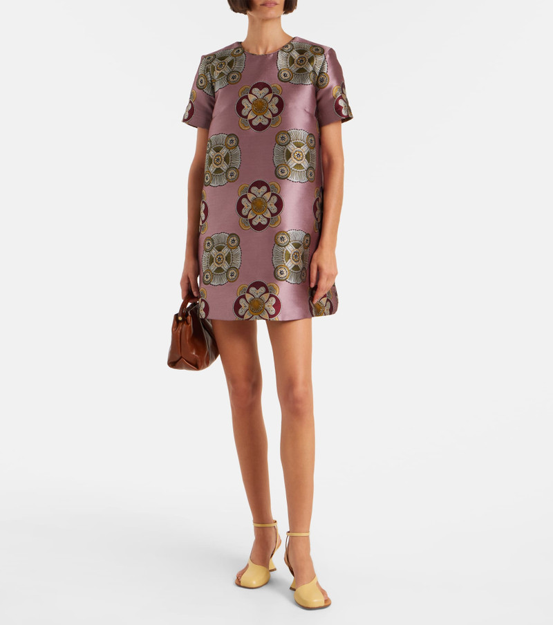 La DoubleJ Swing satin jacquard minidress outlook