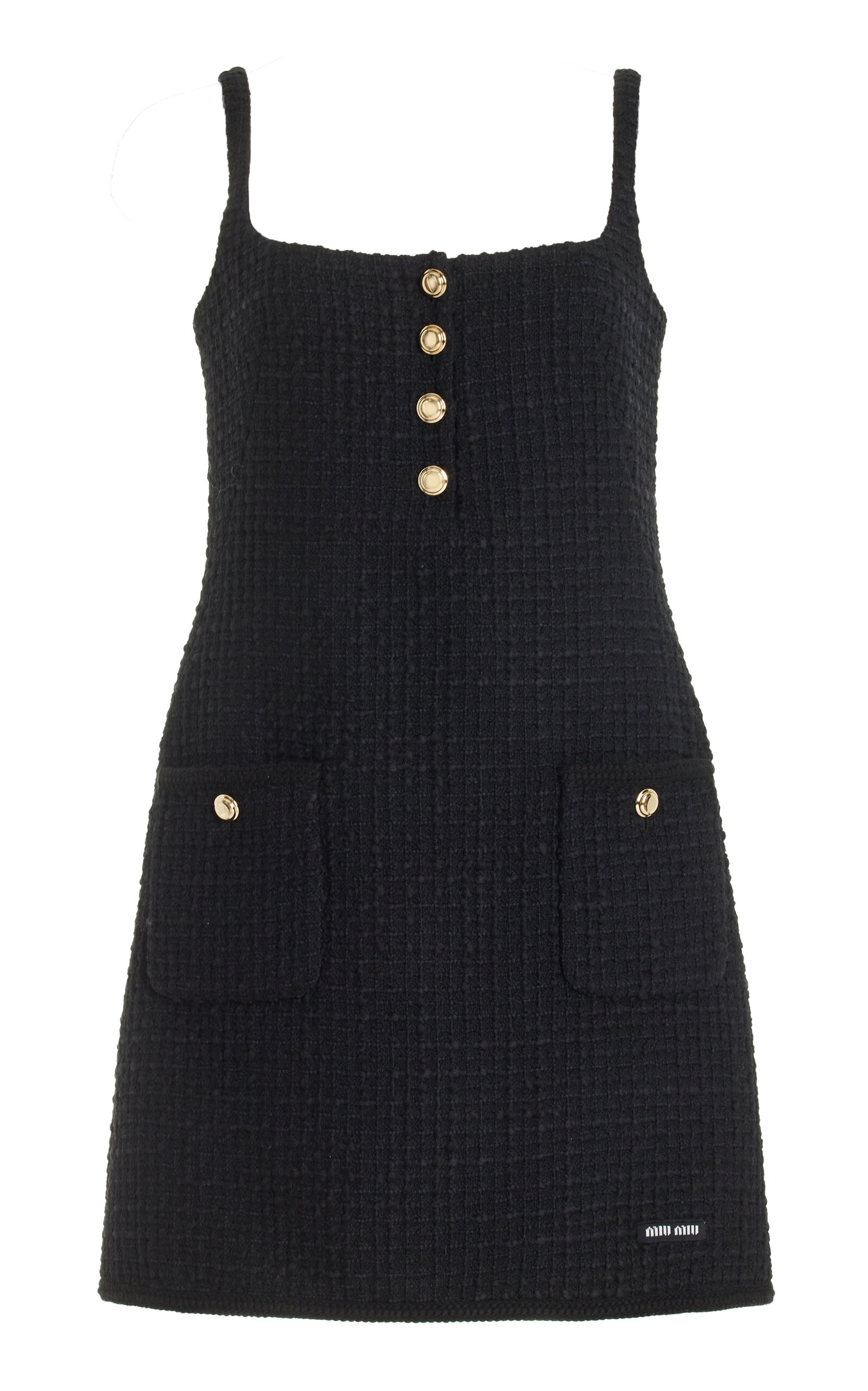 Tweed Wool-Blend Mini Dress black - 1