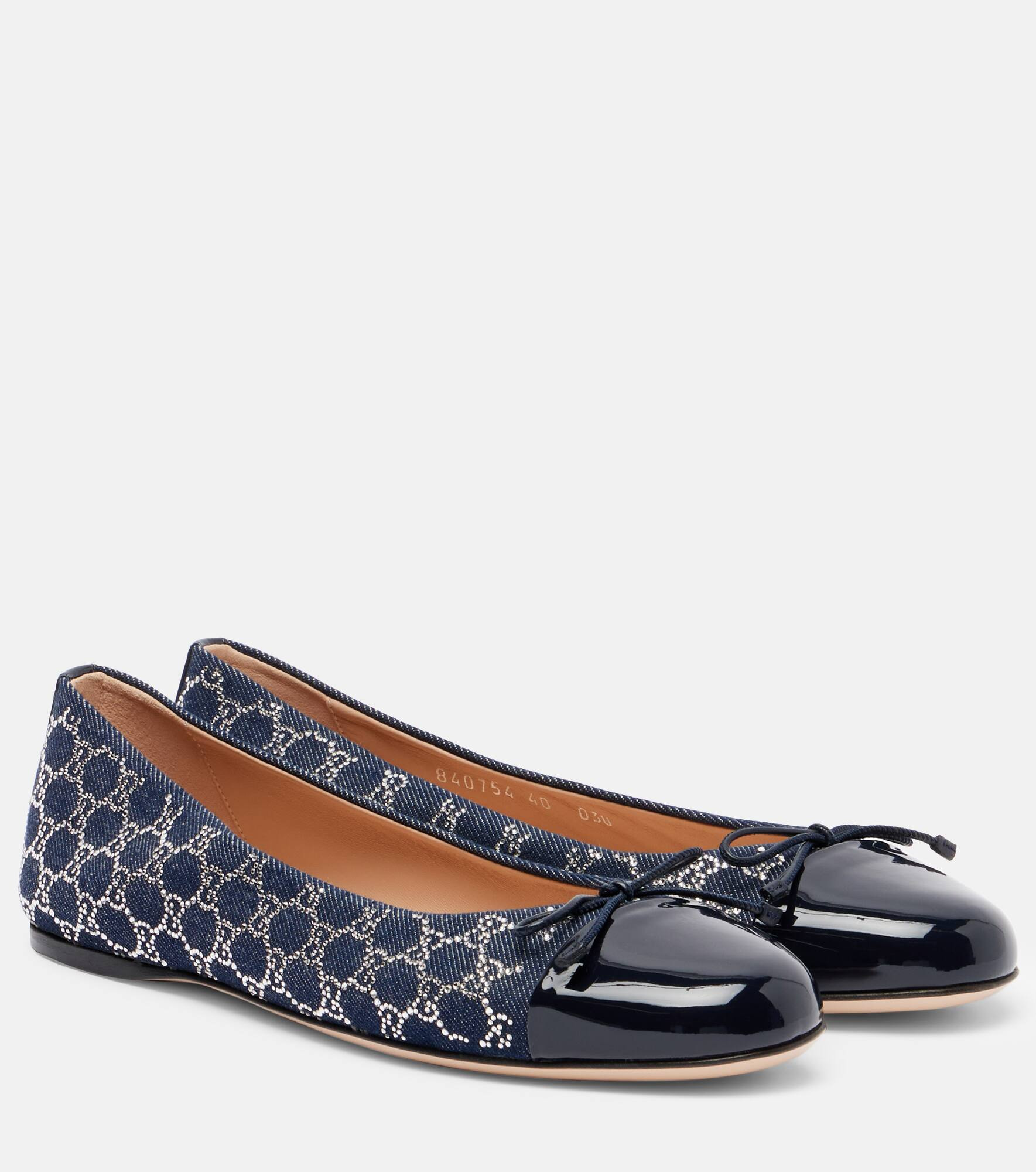 GG Crystal denim ballet flats - 1