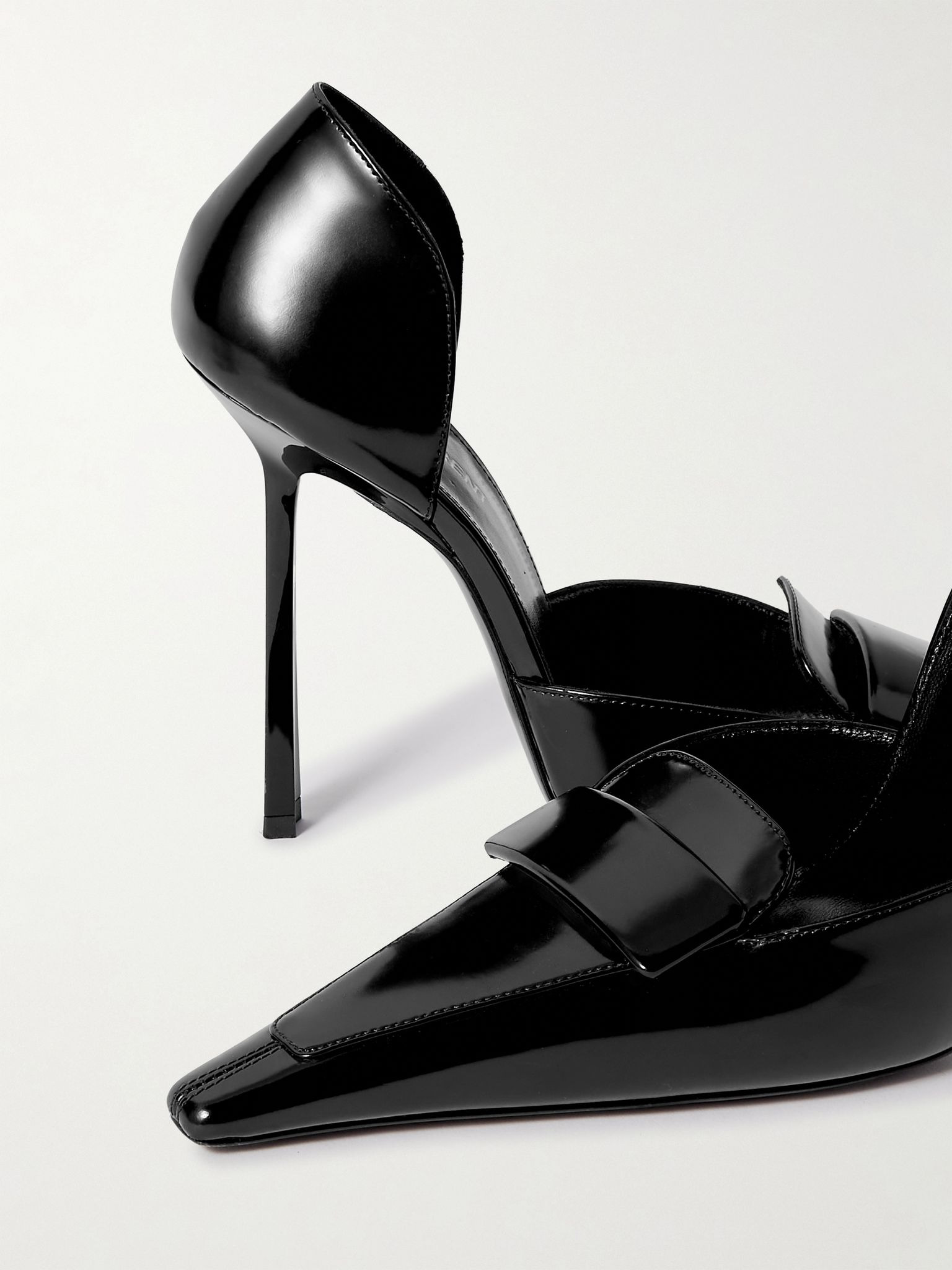 D'Orsay glossed-leather pumps Black - 4