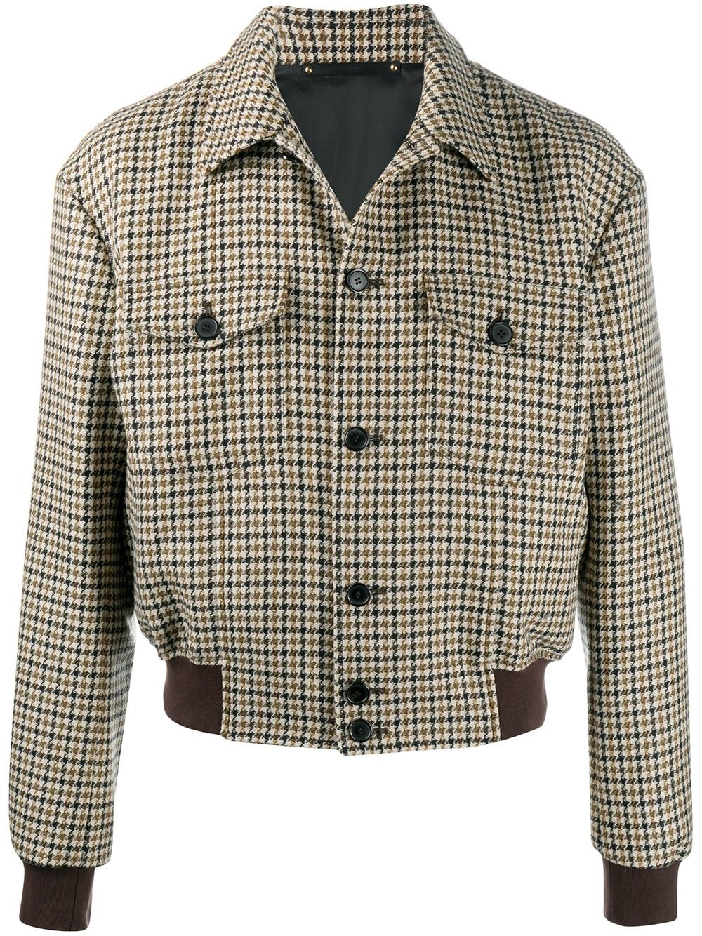 plaid check bomber jacket - 1