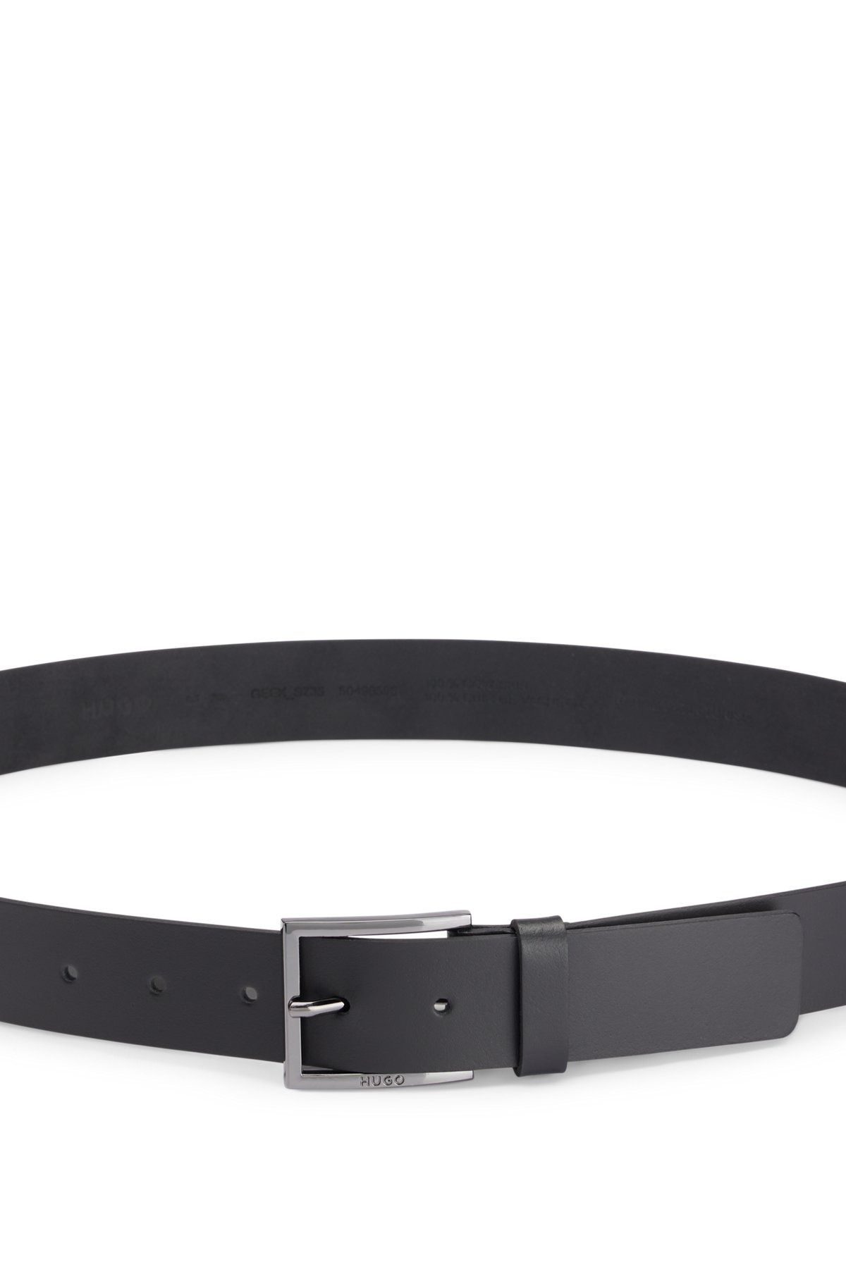 SMOOTH-LEATHER BELT WITH BRUSHED-SILVER BUCKLE - 4