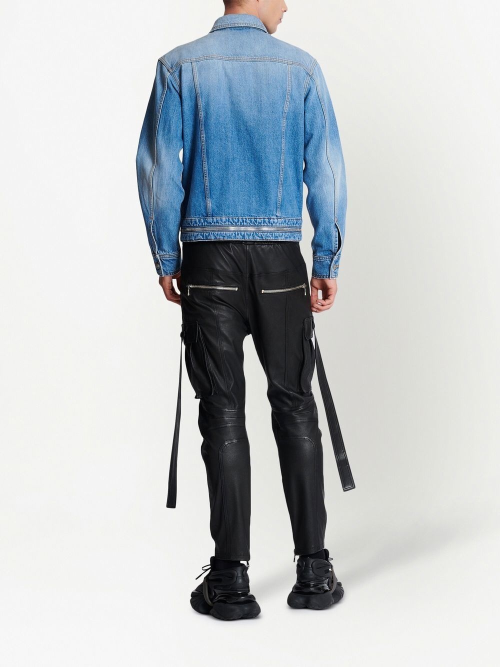 zip-detail denim jacket - 4