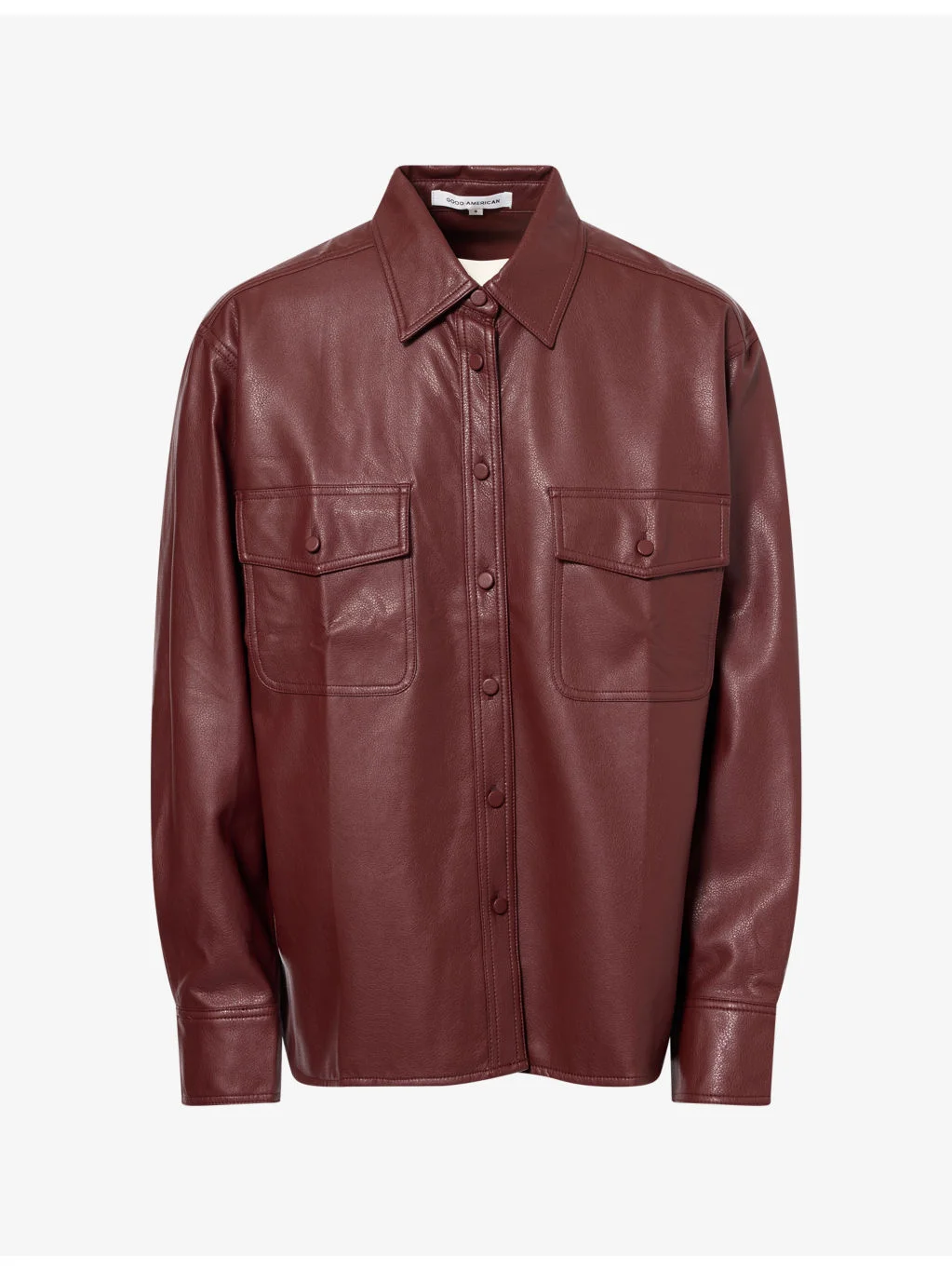 Classic Flap-Pocket Faux-Leather Shirt - 1