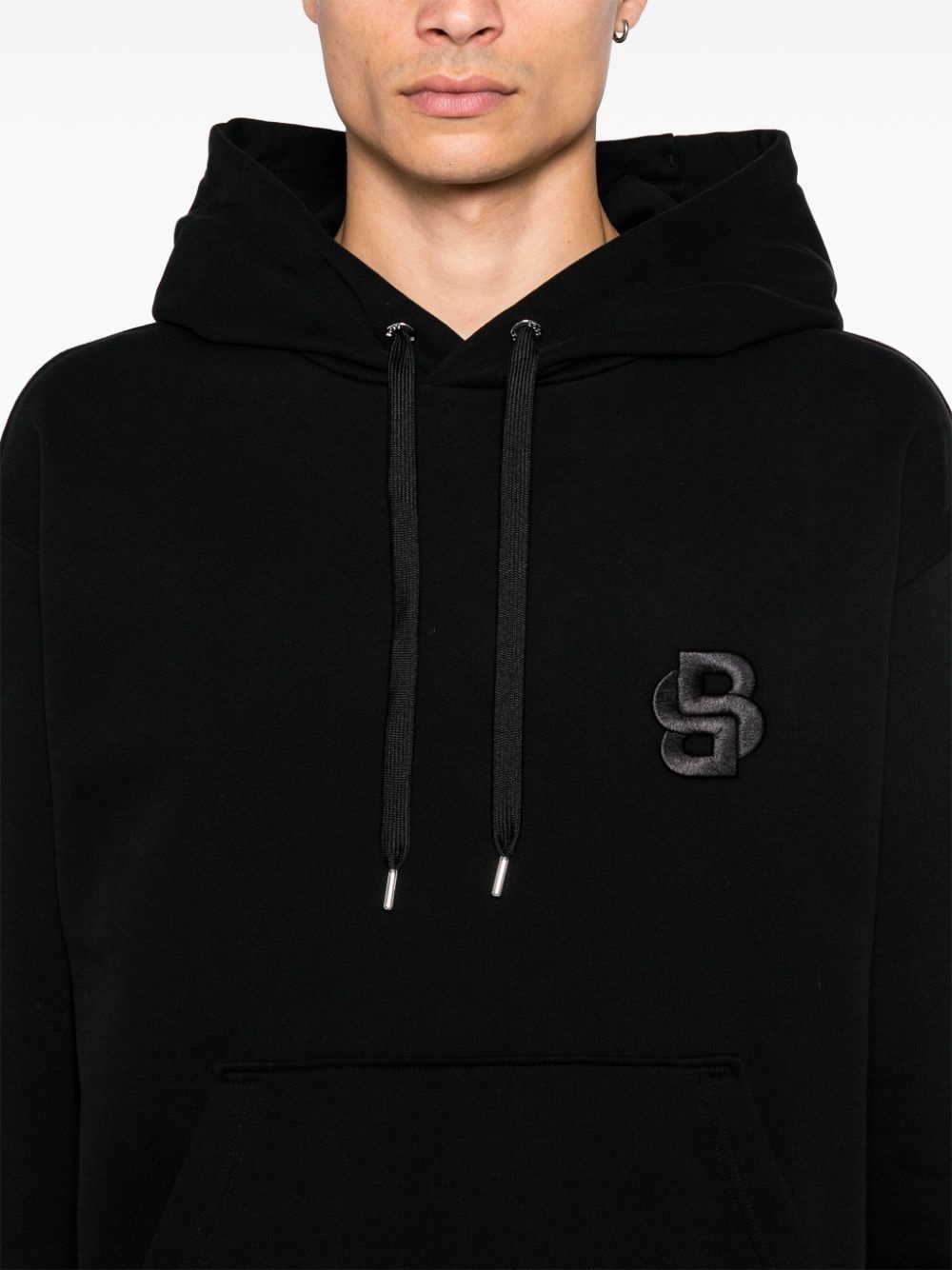 Double B monogram cotton hoodie - 5