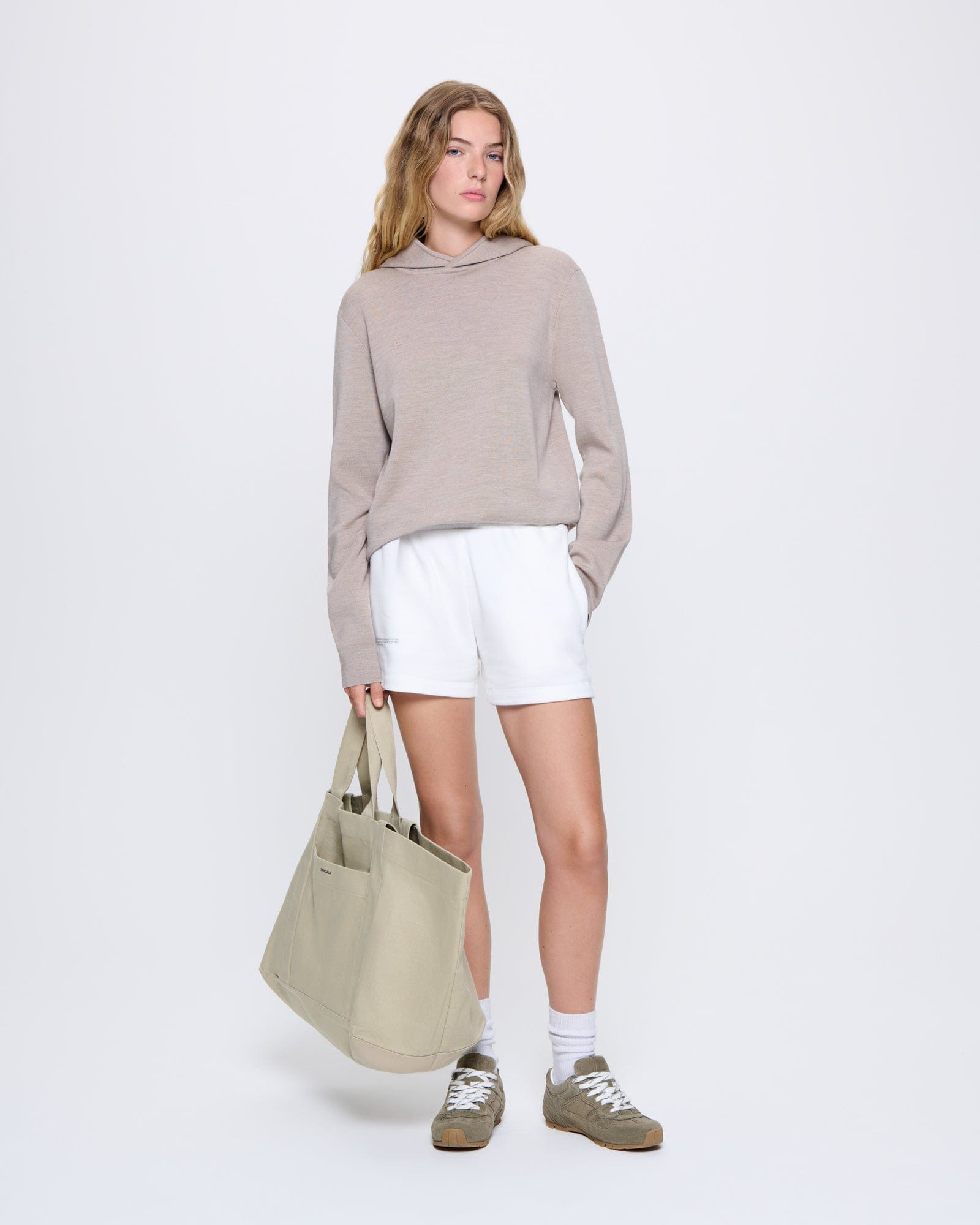Womens DNA Regenerative Merino Wool Hoodie - Stone Marl - 3