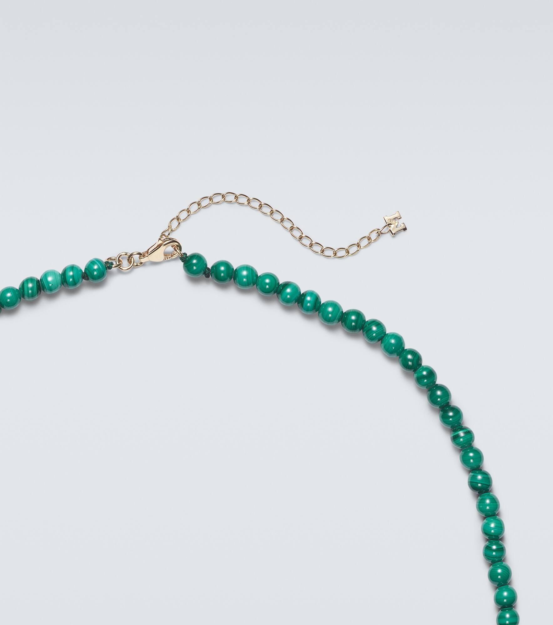 14kt gold necklace with malachite - 5