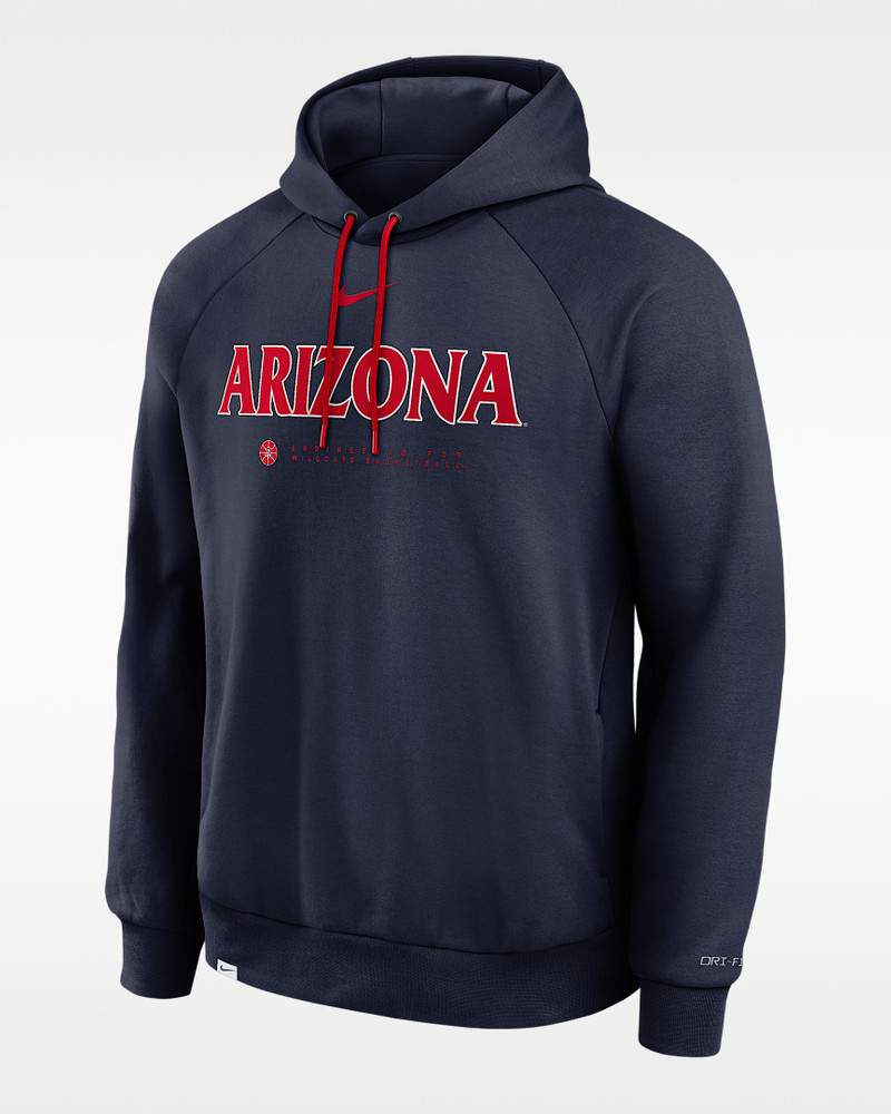 Arizona Courtside Basketball Practice Men's Nike Dri-FIT Pullover Hoodie 1
