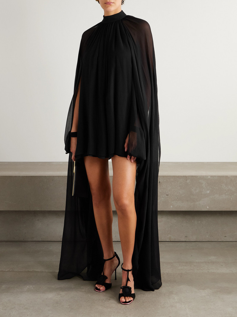 Taller Marmo Eterea Cape-effect Silk-crepon Halterneck Mini Dress outlook