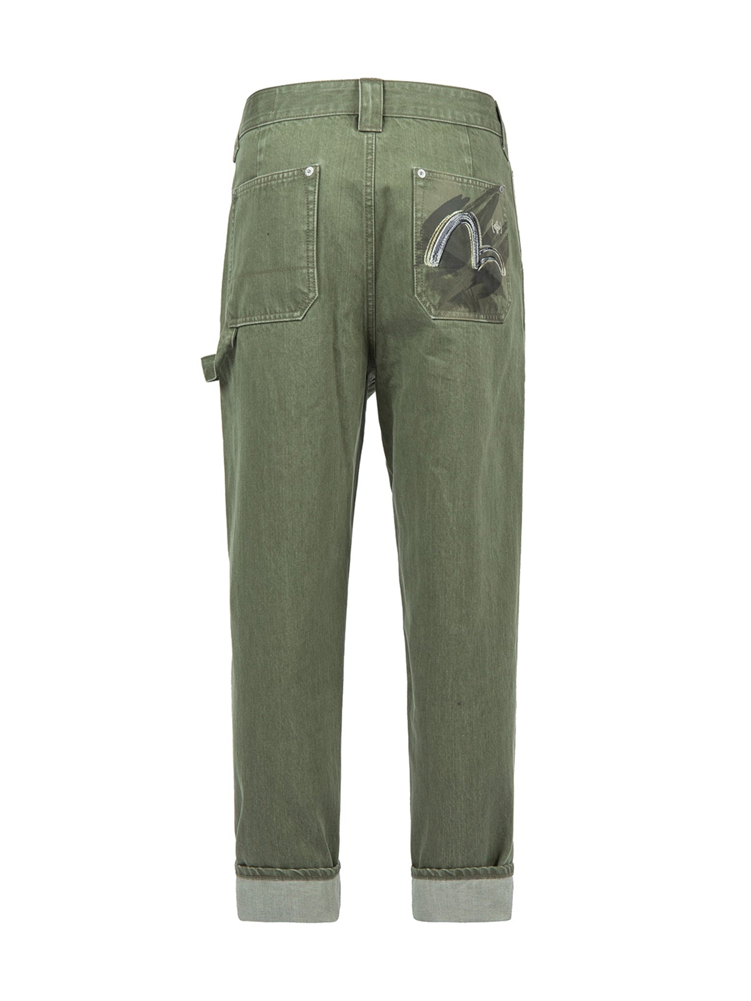 Brush Effect Seagull Print Carrot Jeans - 10