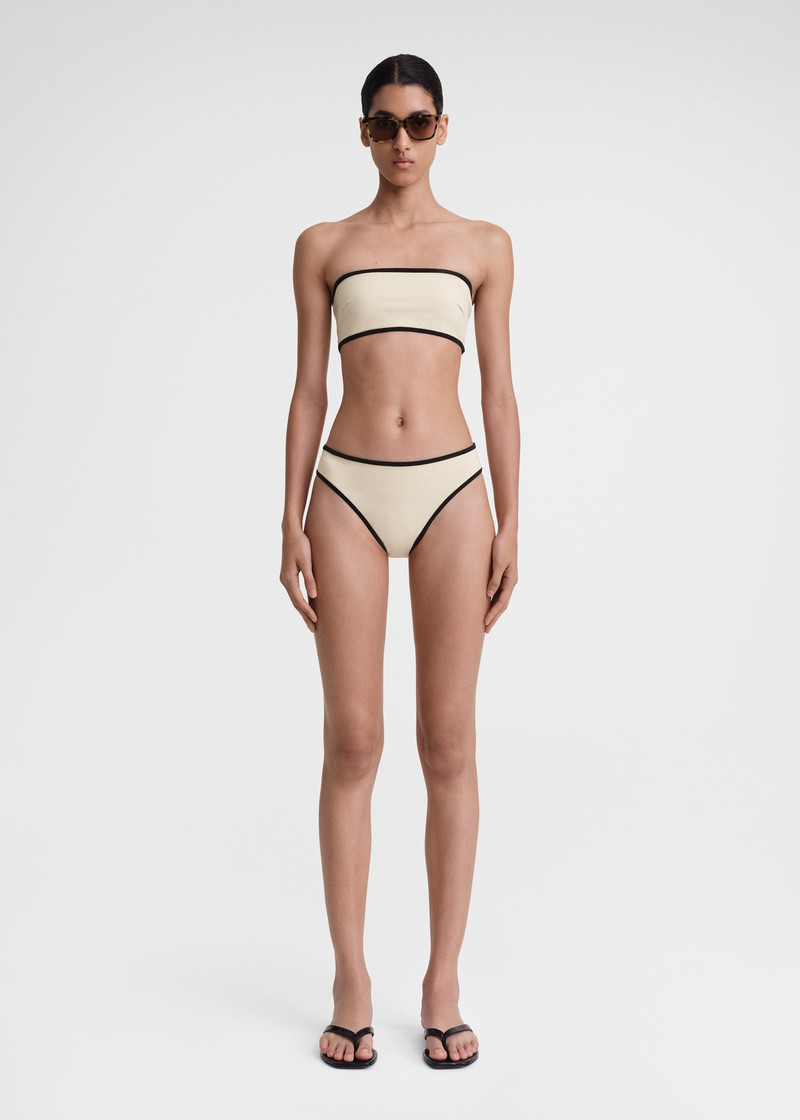 Totême Stripe edge strapless bikini top light hay outlook