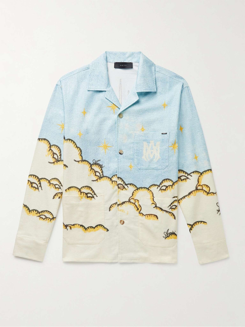 Sunscape Camp-Collar Printed Cotton-Flannel Shirt 1