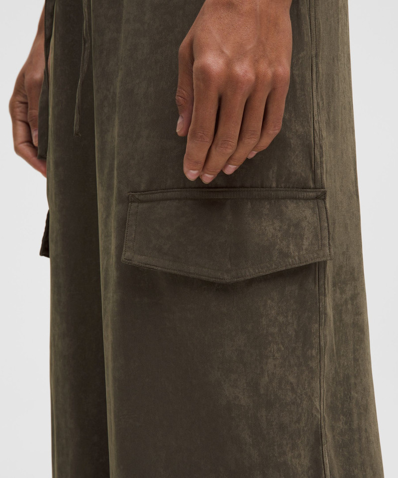 Matte Satin Relaxed-Fit Mid-Rise Cargo Pant 6