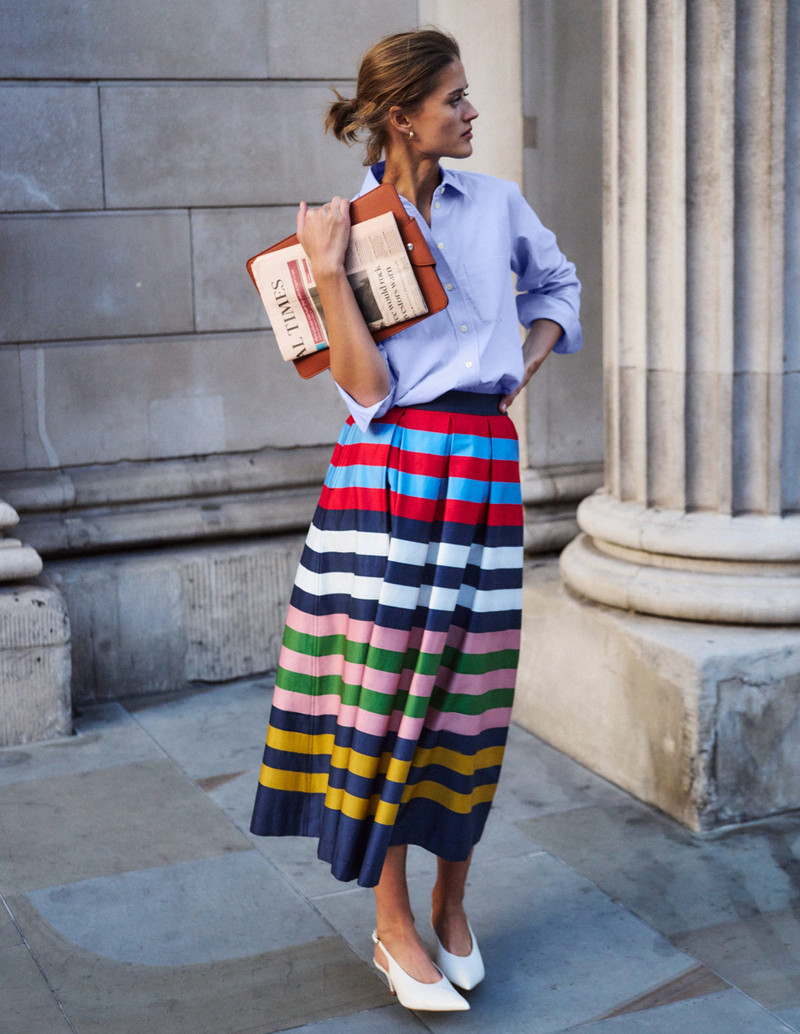 Verity Sateen Skirt-Multi Stripe 6