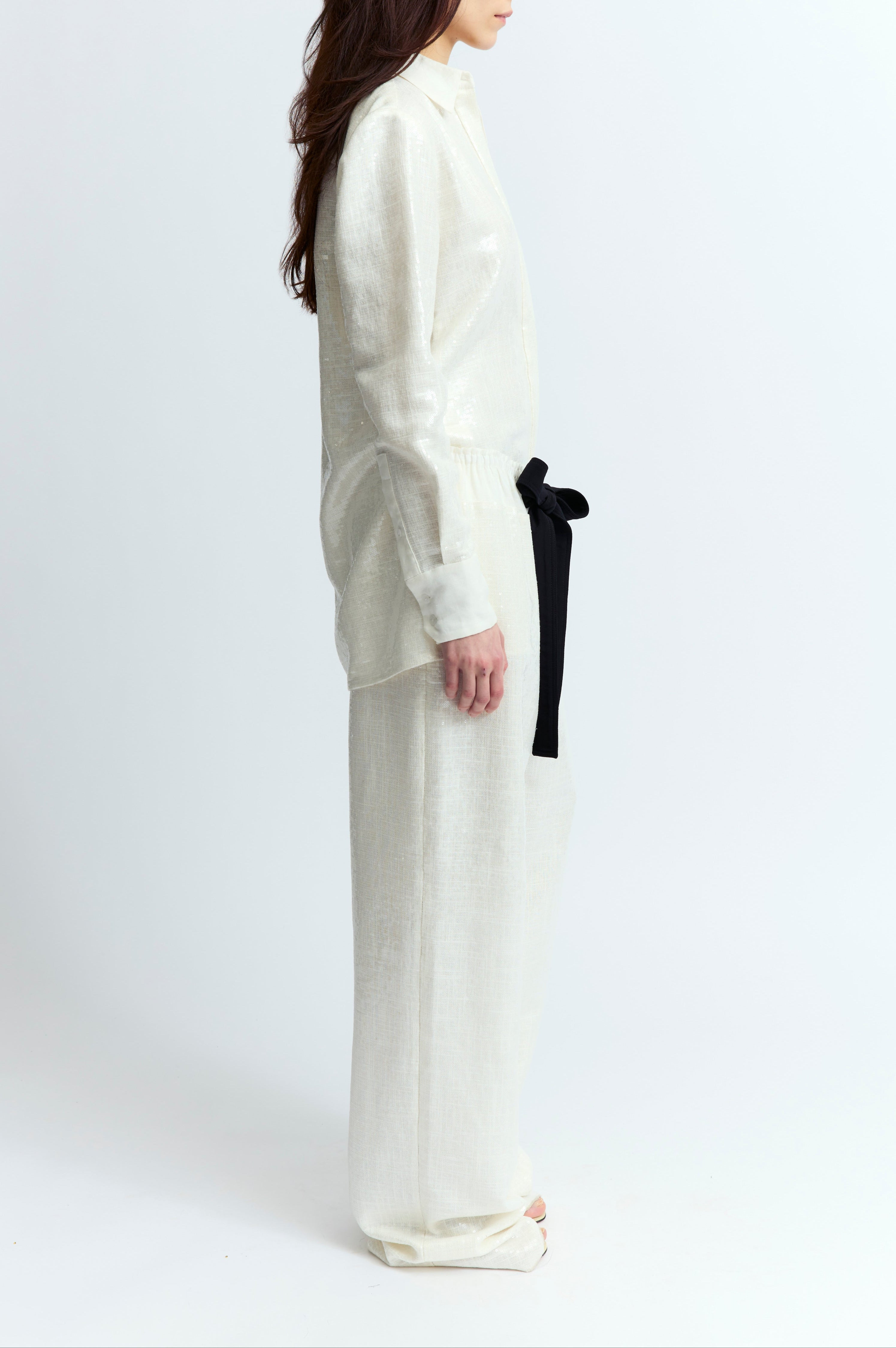 IMA TROUSERS IN LINEN SEQUIN - 3