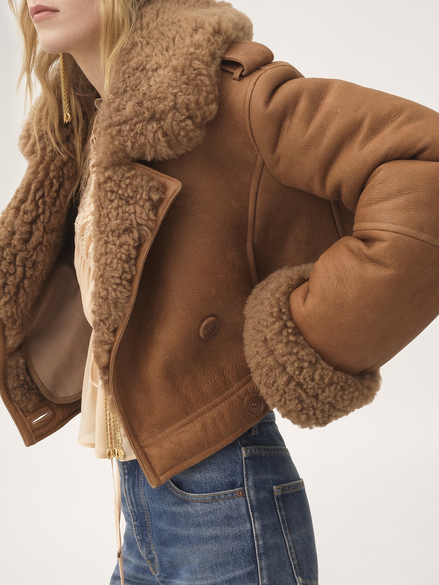 CROPPED BOXY JACKET IN LEATHER - 9