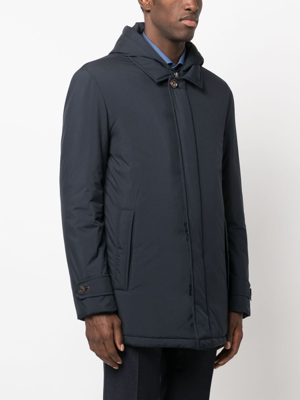 spread-collar padded hooded jacket - 3