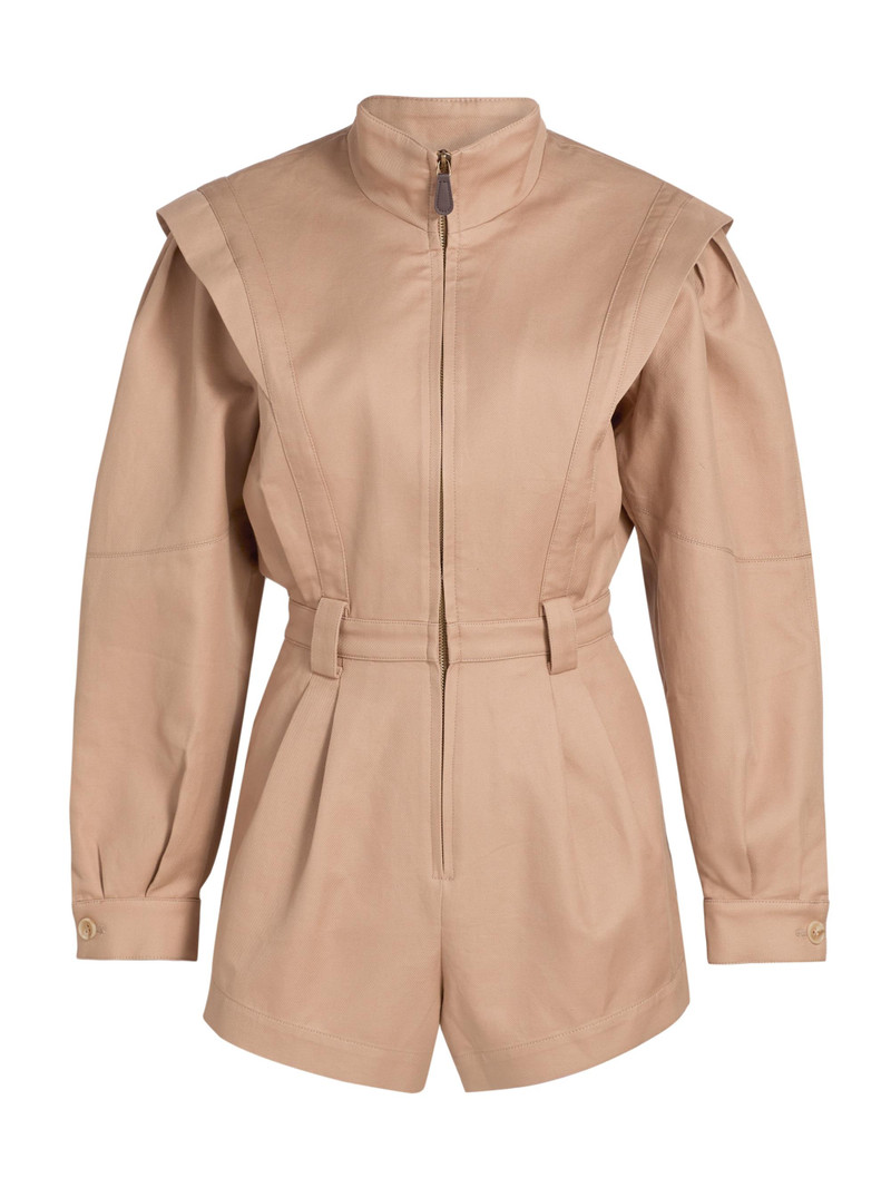 Women's Nabil Cotton Romper - Khaki 1