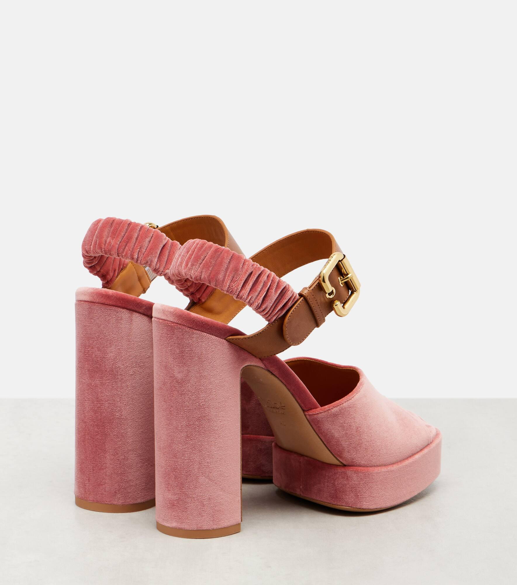Aria 95 velvet platform sandals - 2