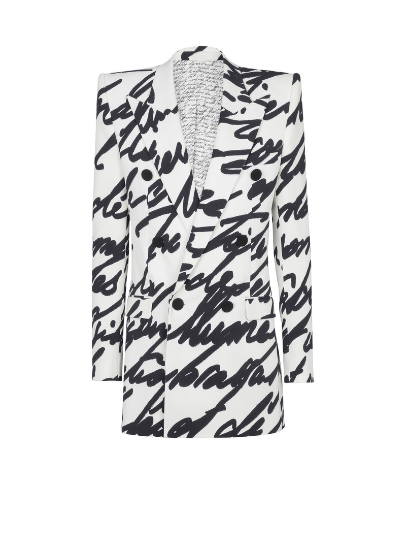 Crepe jacket with "Love Letter" print 1