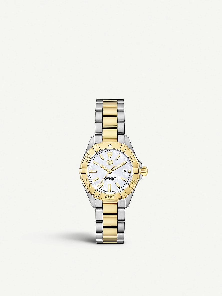 WBD1420.BB0321 Aquaracer mother-of-pearl and stainless steel quartz watch - 1