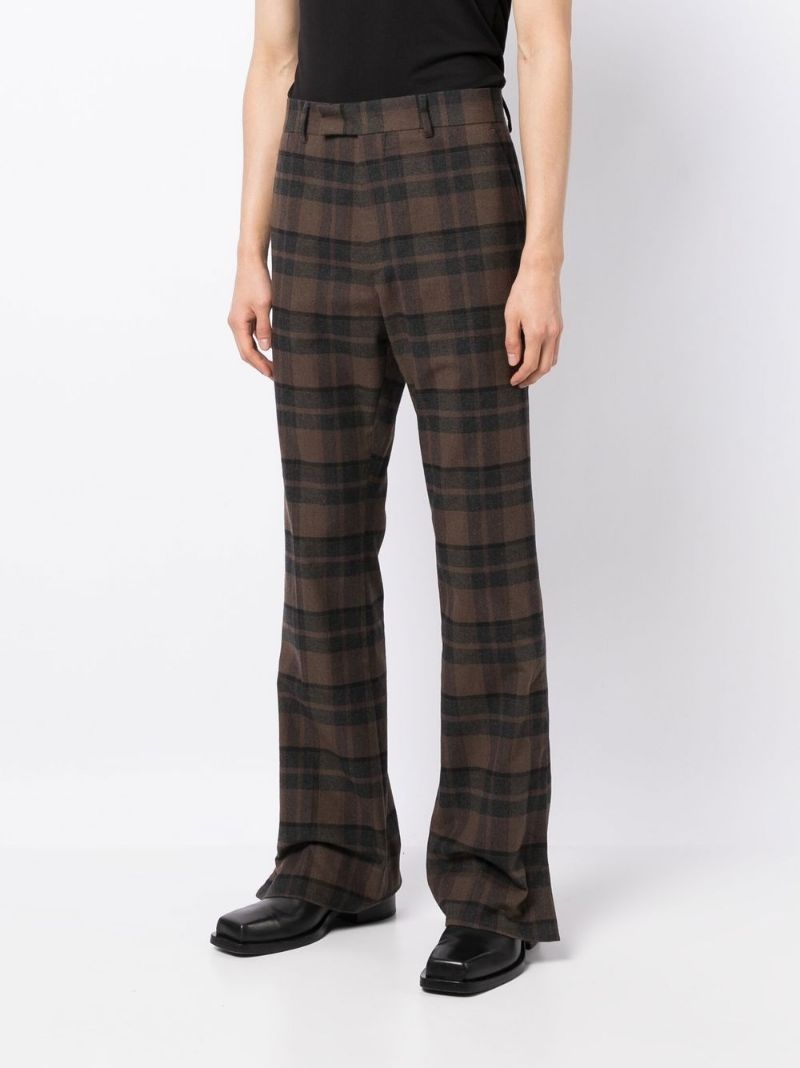 plaid-pattern tailored trousers - 3