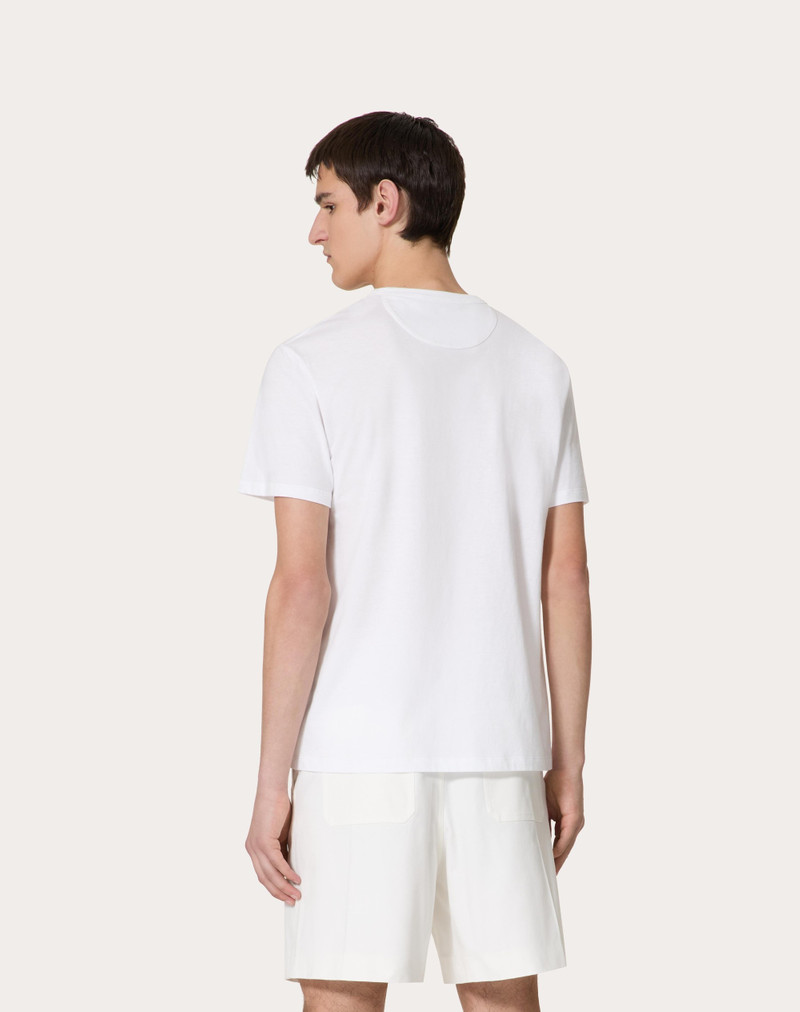 MERCERIZED COTTON T-SHIRT WITH FLOWER EMBROIDERY 4