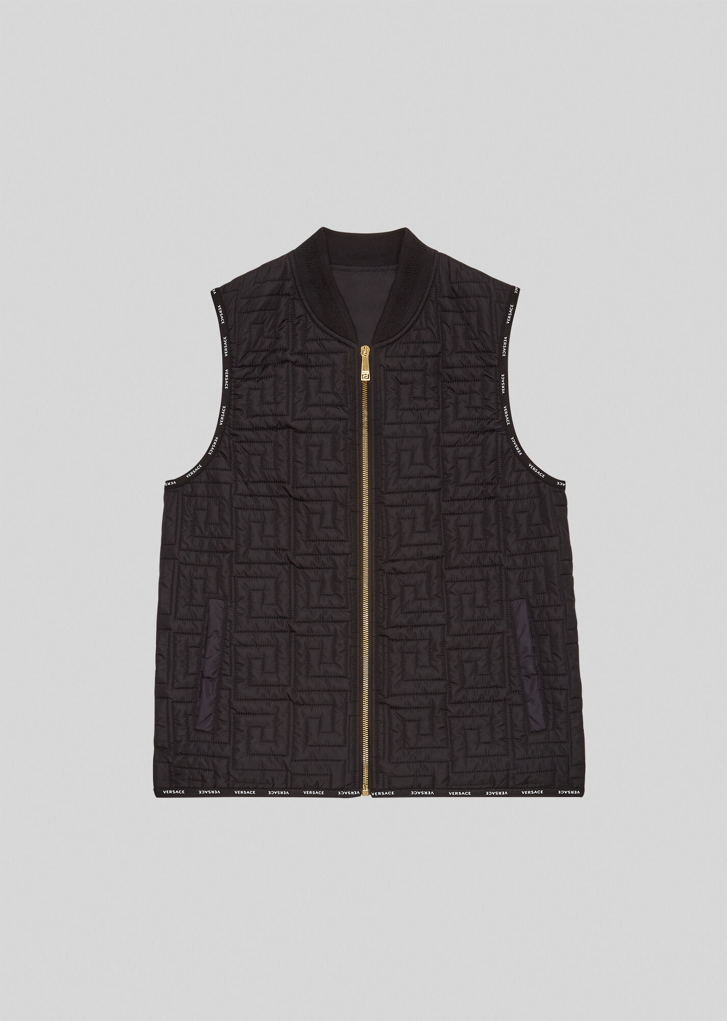 Greca Pattern Quilted Vest - 1