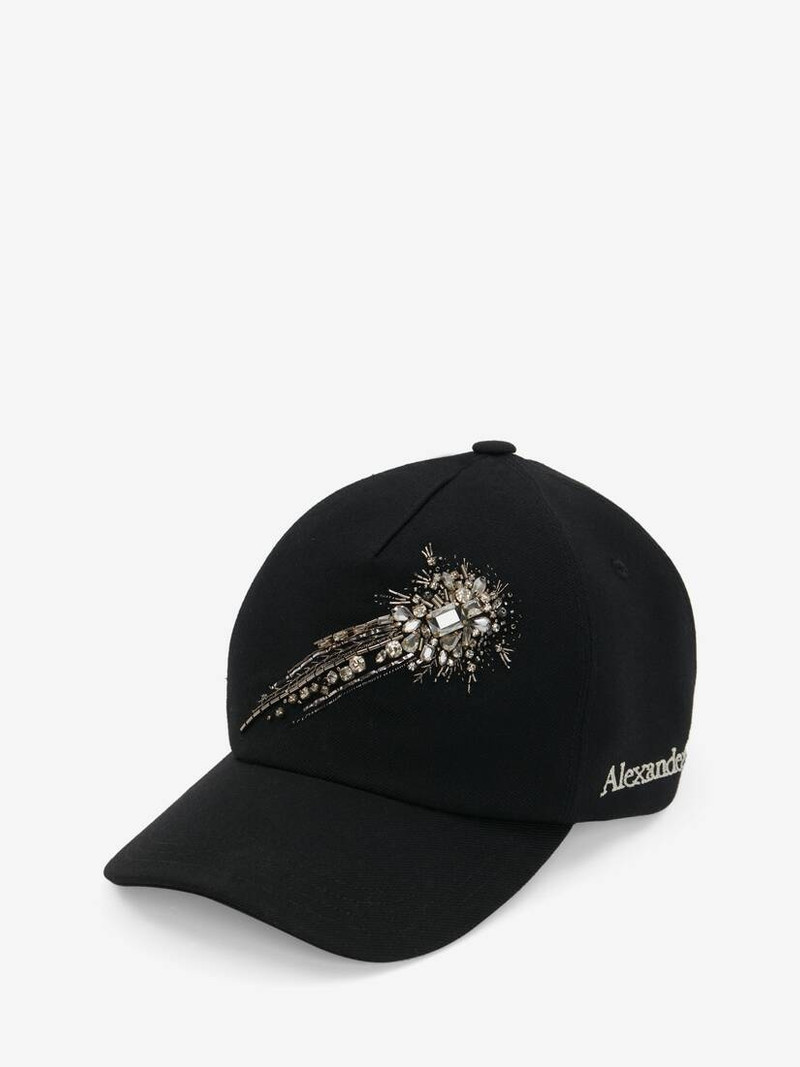 Alexander McQueen Men's Astral Jewel Embroidery Baseball Cap in Black outlook