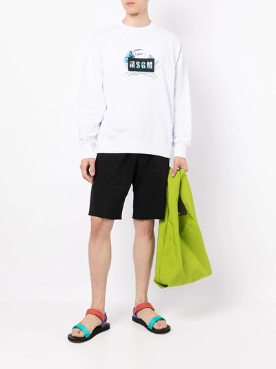 MSGM logo print sweatshirt outlook