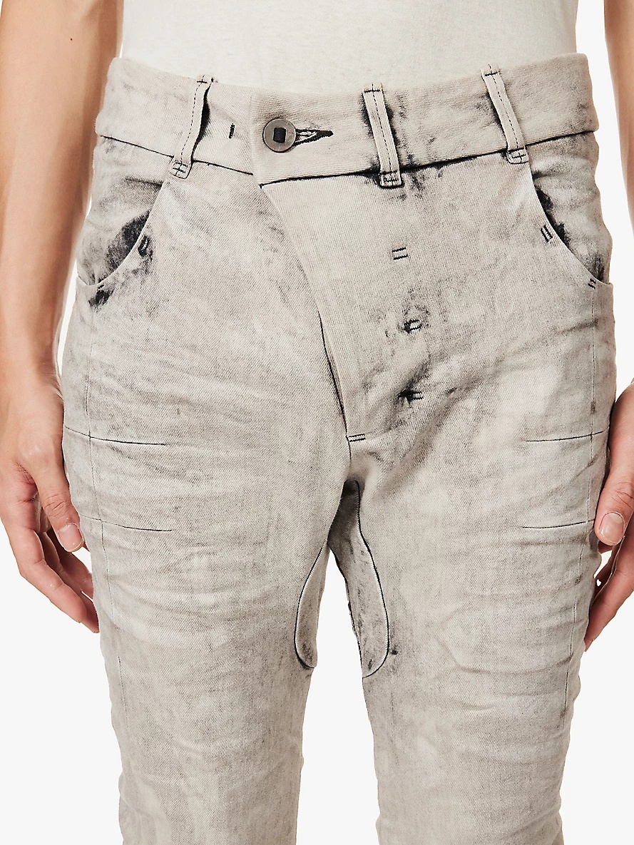 P13 acid-wash slim-leg jeans - 5