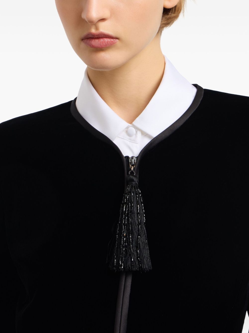 velvet tassel-embellished jacket - 5