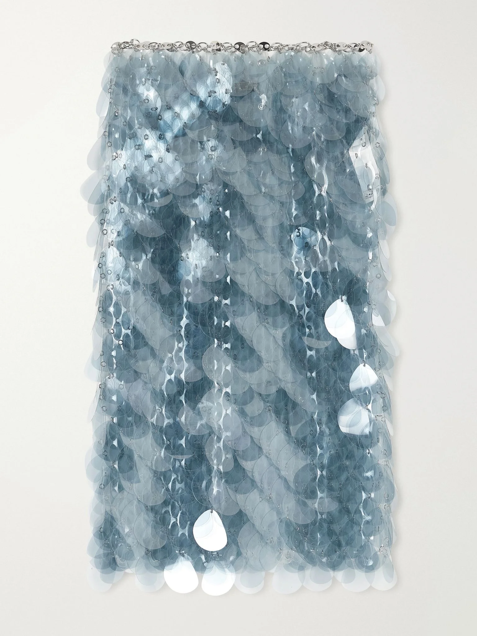 Sequined chainmail midi skirt Blue - 1