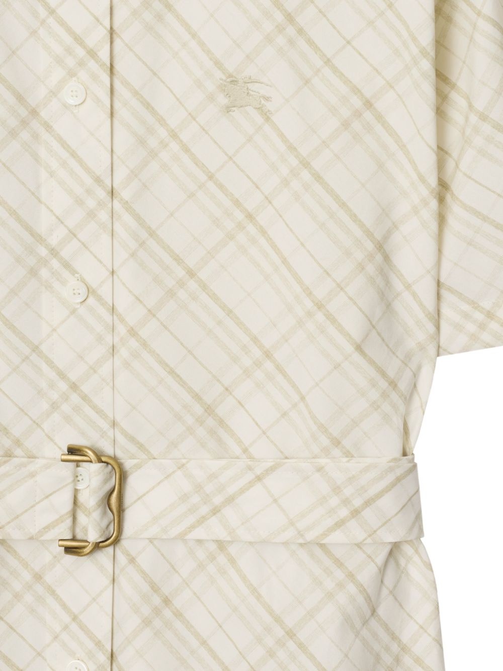 check-print cotton shirt dress - 4