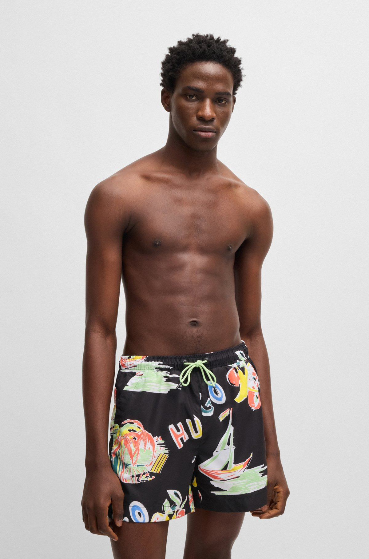 FULLY LINED SWIM SHORTS WITH SEASONAL PRINT - 2