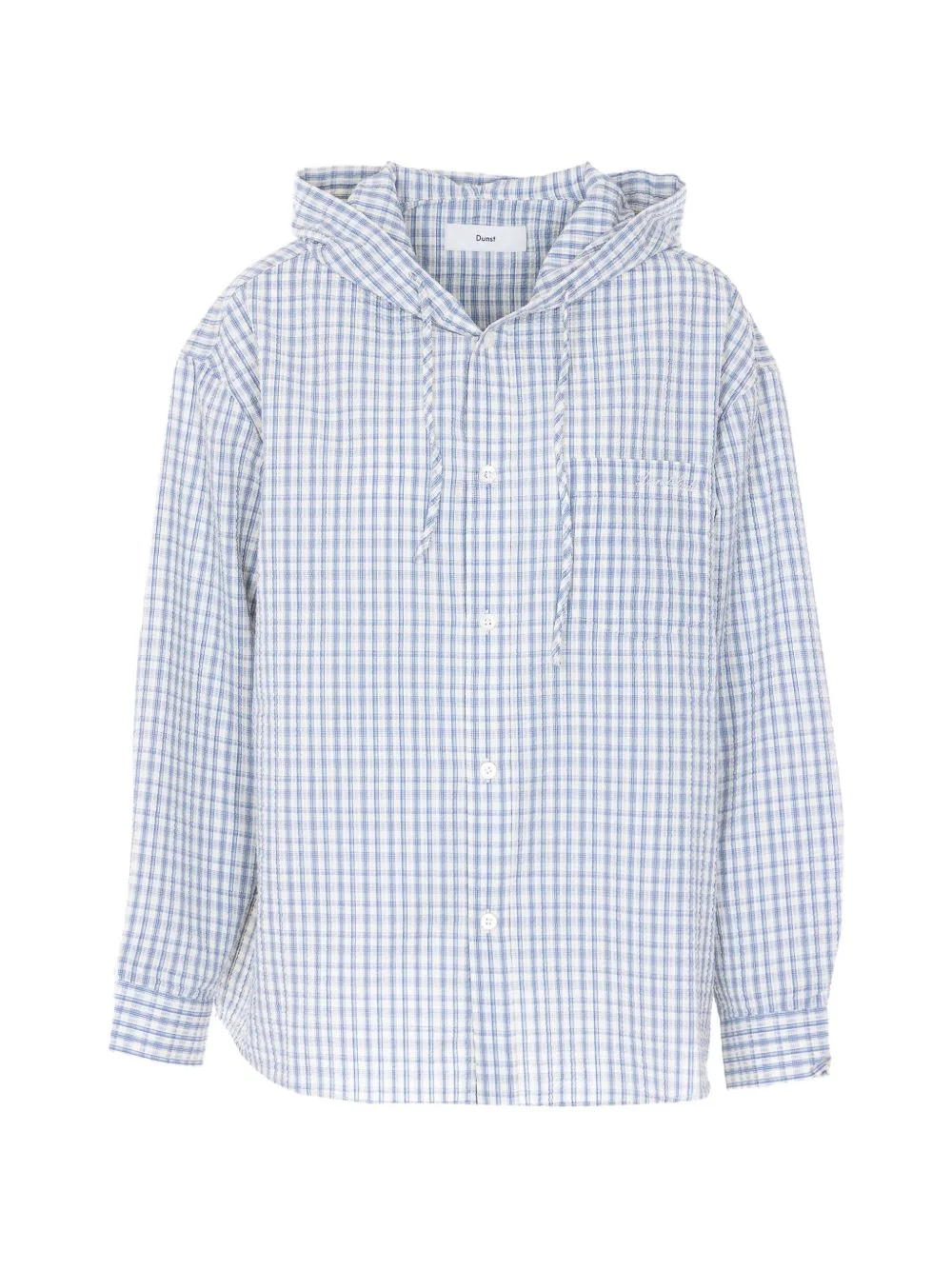hooded checked-pattern shirt - 1
