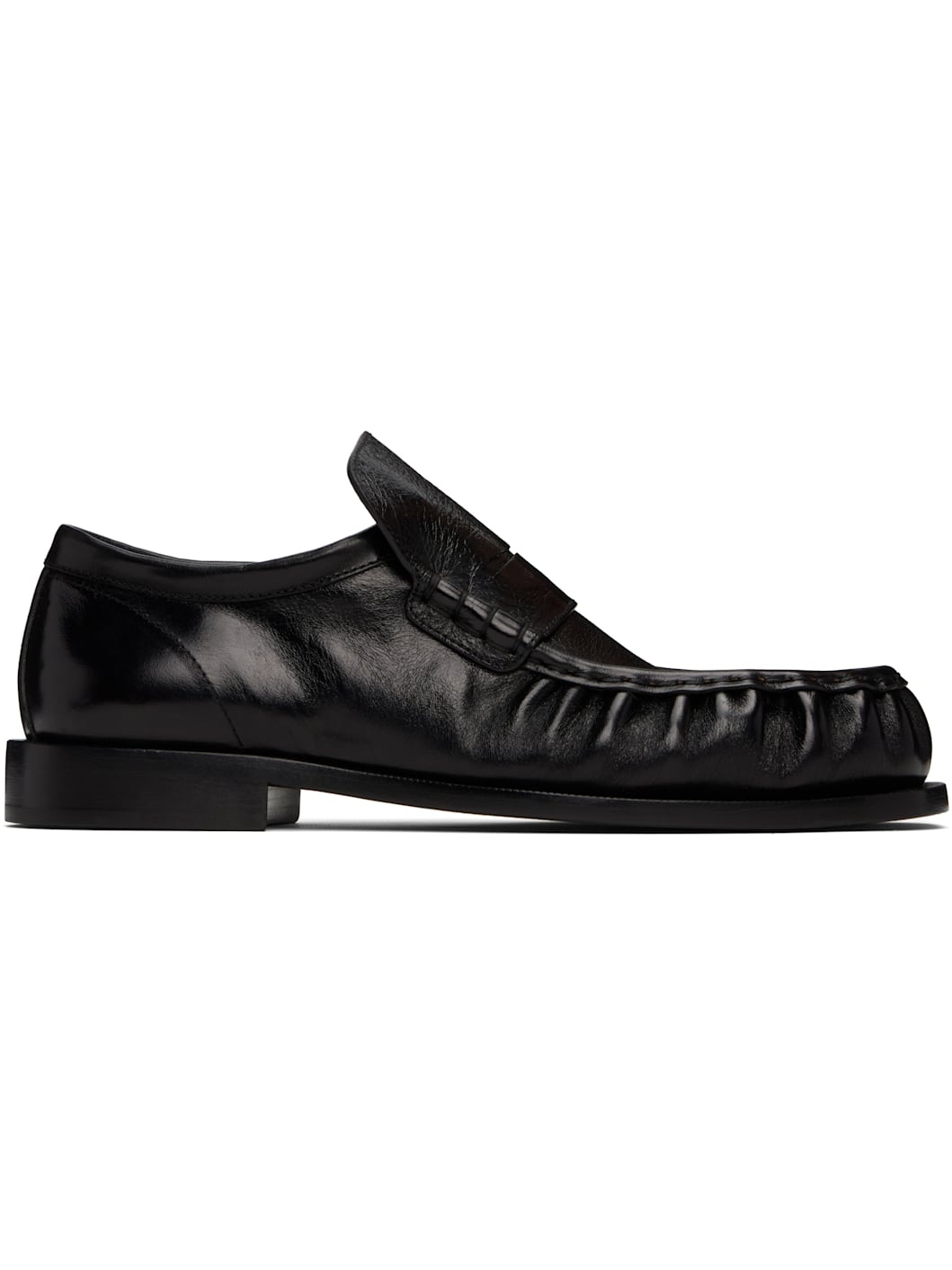 Black Leather Loafers - 1