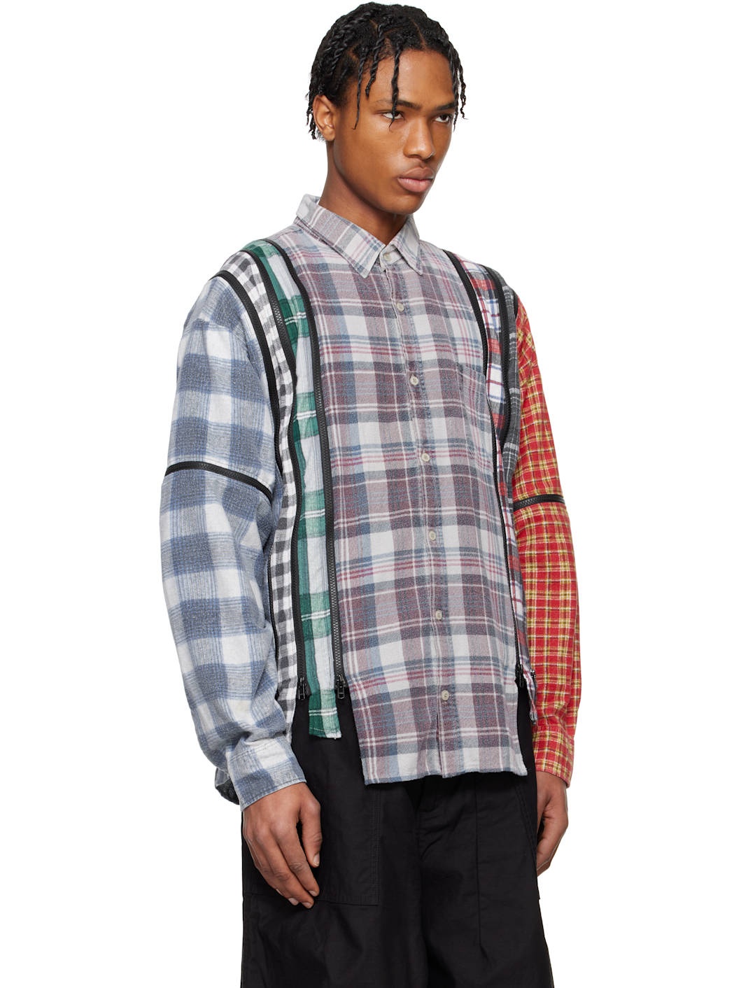Multicolor 7 Cuts Zipped Wide Shirt - 2