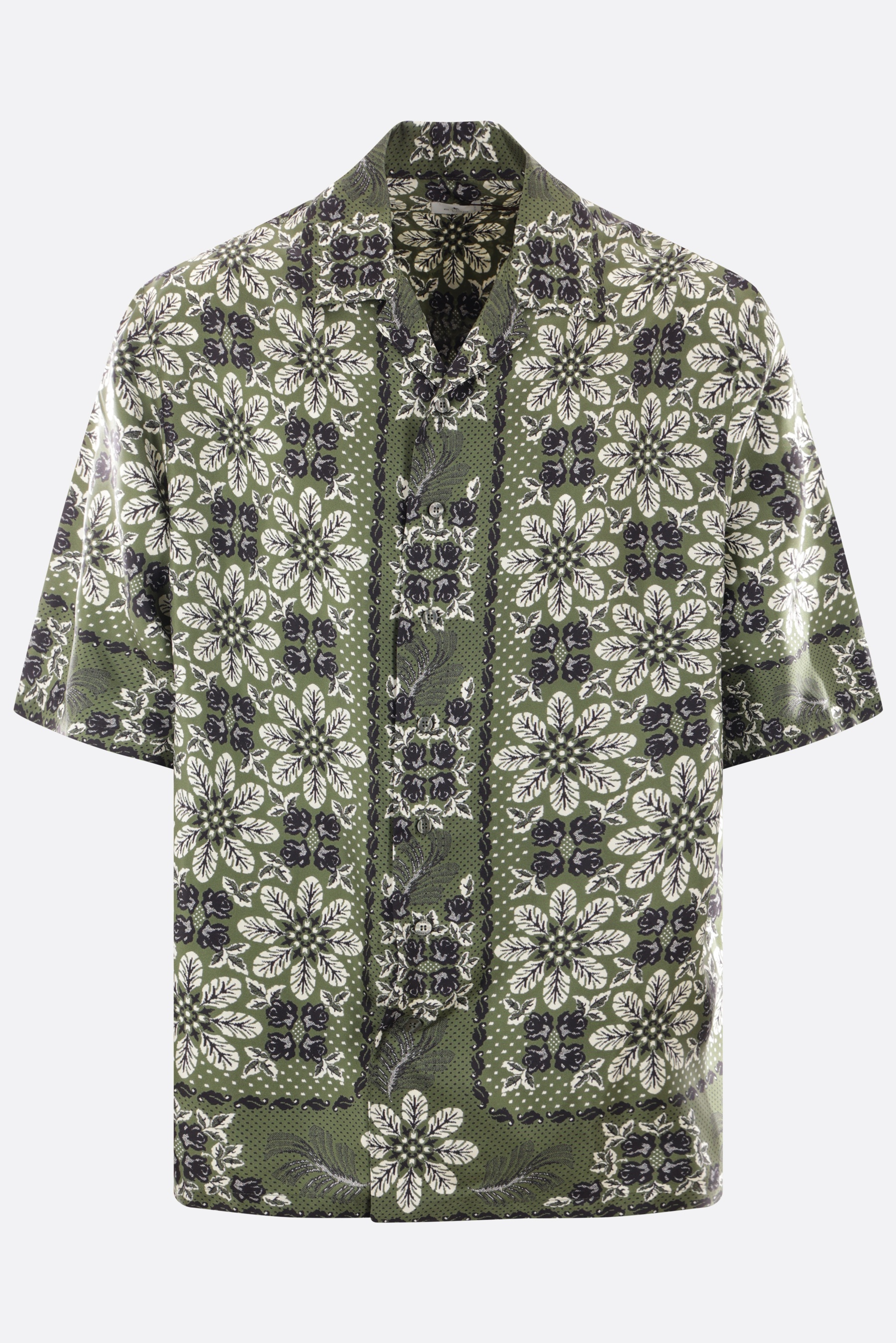 TWILL BOWLING SHIRT WITH FLORAL PRINT - 1