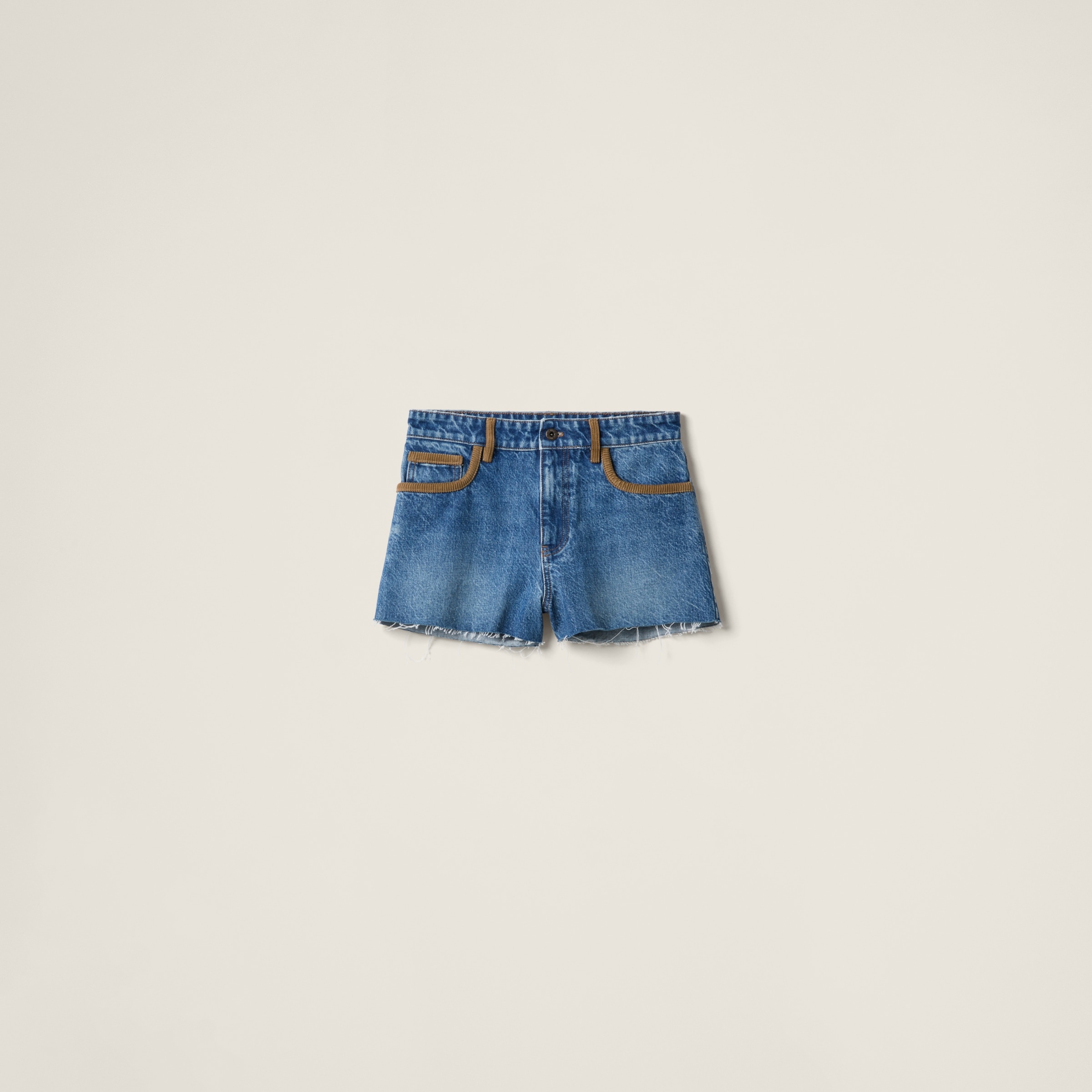 Denim and corduroy shorts - 1