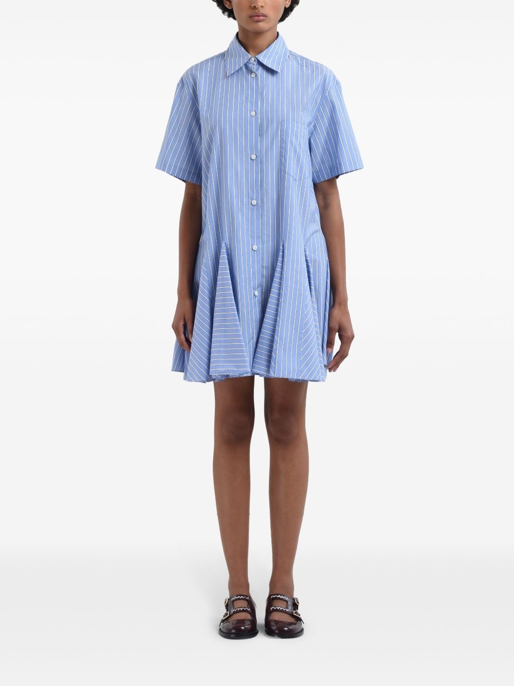 striped shirt mini dress - 2