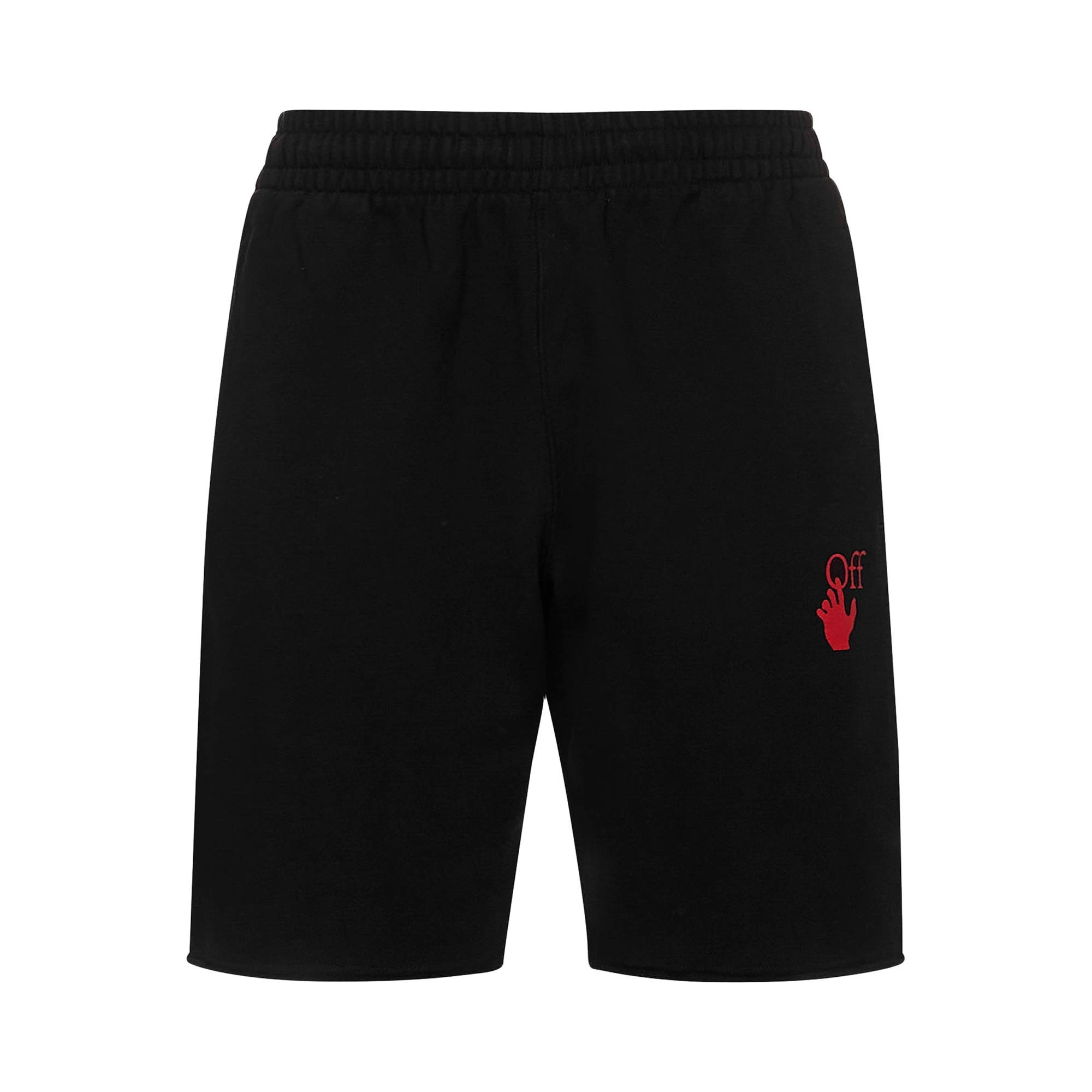 Off-White Starred Arrow Sweatshorts 'Black/Red' - 1